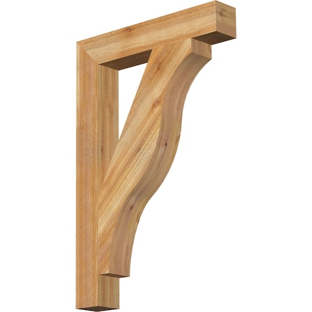 Ekena Millwork Funston Block Rough Sawn Bracket, Western Red Cedar, 4"W x 24"D x 36"H BKT04X24X36FST05RWR